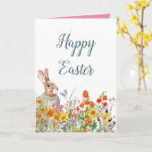 Vintage Bunny Flour Spring Ostercard Karte (Gelbe Blume)