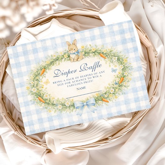 Vintage Bunny Garden Diapper Raffle Begleitkarte