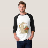 Vintage Bunny & Mushroom Artwork T-Shirt (Vorne ganz)
