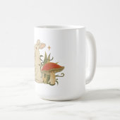 Vintage Bunny & Mushroom Artwork T-Shirt Kaffeetasse (VorderseiteRechts)