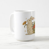 Vintage Bunny & Mushroom Artwork T-Shirt Kaffeetasse (Vorderseite Links)