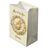 Vintage Bunny My First Easter Mittlere Geschenktüte (Rückseite Schrägansicht)