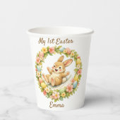 Vintage Bunny My First Easter Pappbecher (Rückseite)