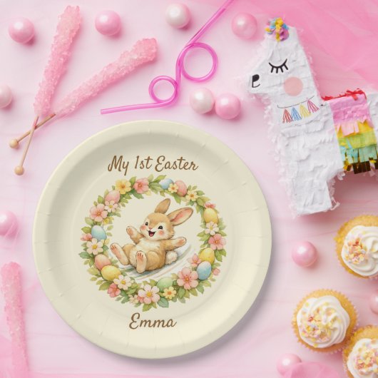 Vintage Bunny My First Easter Pappteller (Party)