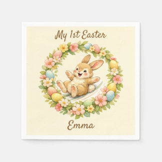 Vintage Bunny My First Easter Serviette