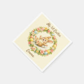 Vintage Bunny My First Easter Serviette (Ecke)