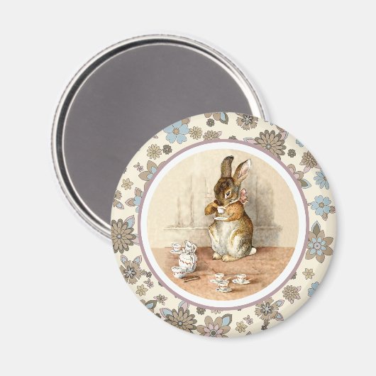 Vintage Bunny Oaster Gift Magnete Magnet (Vorderseite/Rückseite)