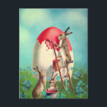 Vintage Bunny Painting Ostereier Feiertagspostkarte<br><div class="desc">Vintage Bunny Painting Ostereier Holiday Postkarte</div>