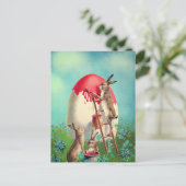 Vintage Bunny Painting Ostereier Feiertagspostkarte (Stehend Vorderseite)