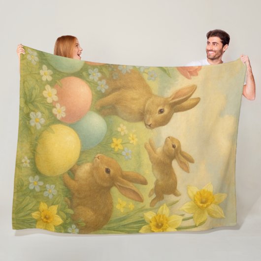 Vintage Bunny/Rabbit Easter Egg/Spring  Fleece  (Beispiel)