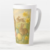Vintage Bunny/Rabbit Easter Egg/Spring  Milchtasse (Rechte Ecke)