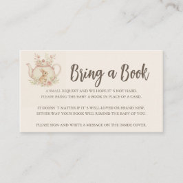 Vintage Bunny Teapot Baby Shower Bring Book Begleitkarte