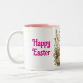 Vintage Bunny With Egg Easter Mug Zweifarbige Tasse (Links)