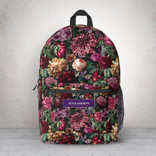 Vintage bunt blumengeschmückte mit Monogramm Bedruckter Rucksack