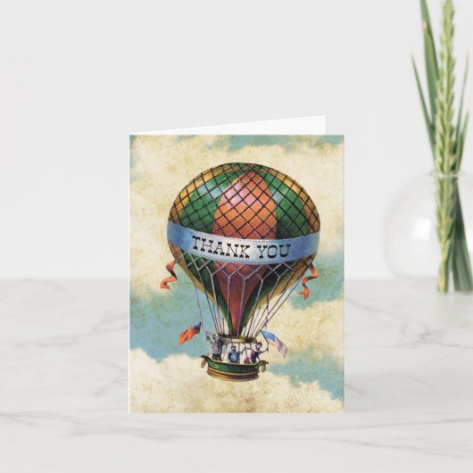 Vintage bunt Heißluftballon Danke (Vorderseite)