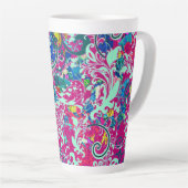 Vintage bunte abstrakte Blüte Milchtasse (Rechte Ecke)