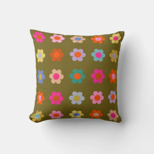 Vintage bunte Blumen abstrakt Retro-Blumen Kissen