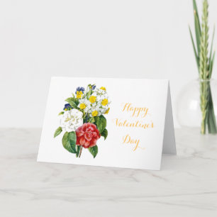 vintage bunte Blumen frohen Valentinstag Feiertagskarte