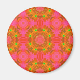 Vintage Bunte Blumen Retro Nahtlos Abstrakt Magnet