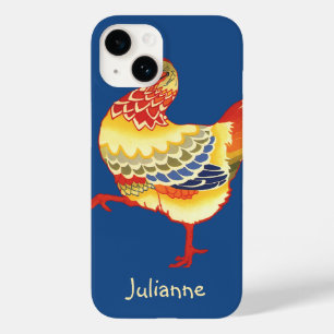 Vintage bunte Hofhühner vom Bauernhof Case-Mate iPhone 14 Hülle