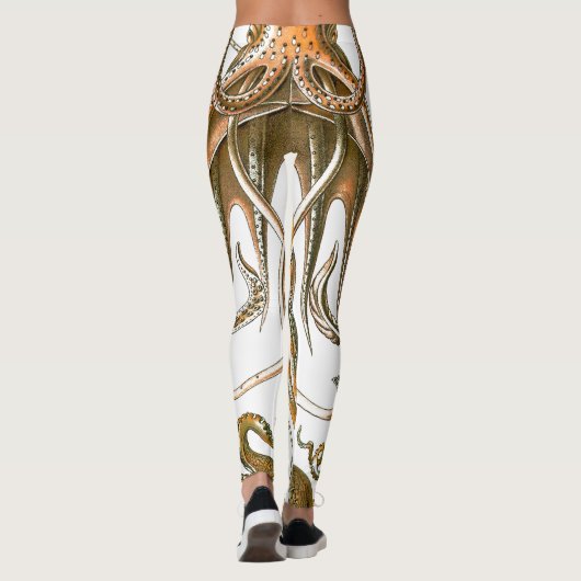 Vintage bunte Krake, Tintenfisch Leggings (Rückseite)