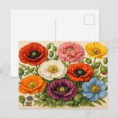 Vintage bunte Mohnblumen Postkarte (Vorne/Hinten)