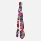 Vintage bunte Patchwork-Quadrate aus Gewirken Krawatte (Rückseite)