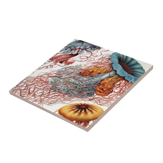 Vintage bunte Quallen Fliese (Seite)