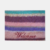 Vintage, bunte Strickstreifen Fußmatte (Vorderseite)