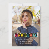 Vintage bunte Typografie Abschluss Foto Ankündigung (Vorderseite)