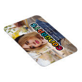 Vintage bunte Typografie Foto Abschluss Magnet (Rechte Seite)