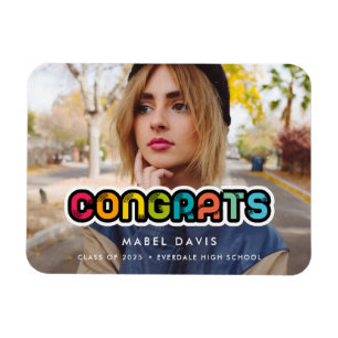 Vintage bunte Typografie Foto Abschluss Magnet