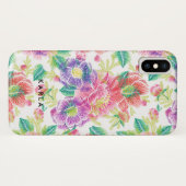 Vintage buntes Blumenmuster Case-Mate iPhone Hülle (Rückseite (Horizontal))
