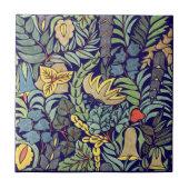 Vintage buntes Blumenmuster Fliese (Vorderseite)