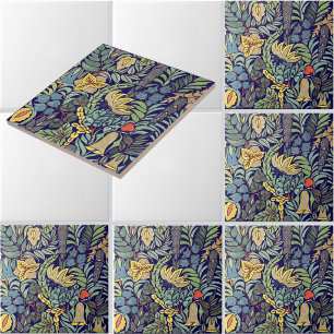 Vintage buntes Blumenmuster Fliese