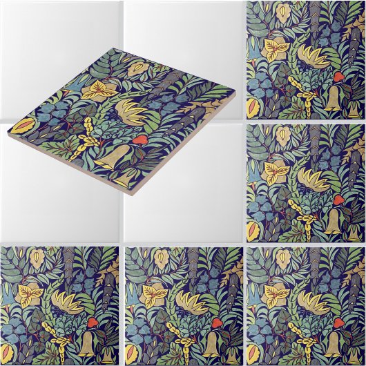Vintage buntes Blumenmuster Fliese
