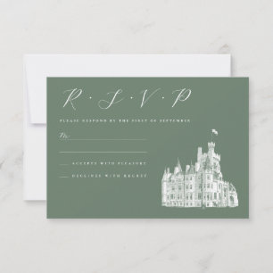 Vintage Burg RSVP Karte