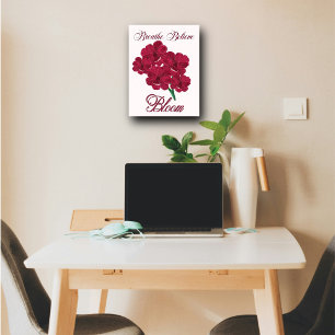 Vintage-Burgund-Anemonen-Blumen -Atmen, Glauben Poster