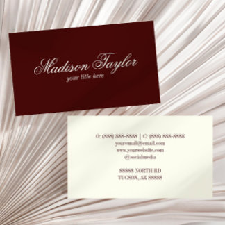 Vintage-Burgund-Wein-Alter-Geld-Stil individuell Visitenkarte