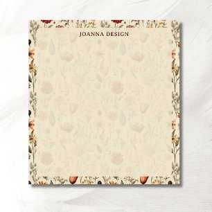 Vintage-Burgund-Wildblumen-Chic  Notizblock