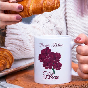 Vintage-Burgunder-Anemone-Blumen - Atmen, Glauben Kaffeetasse