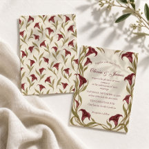 Vintage-Burgunder-Calla-Lily-Art-Nouveau-Hochzeit