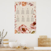 Vintage Burgundy and Beige Seating Chart Poster 2  (Küche)