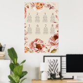 Vintage Burgundy and Beige Seating Chart Poster 2  (Heimbüro)
