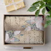 Vintage Burgundy Blush Rose Alte Buchstabendekoupa Seidenpapier (Geschenk)