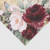 Vintage Burgundy Blush Rose Alte Buchstabendekoupa Seidenpapier (Detail)