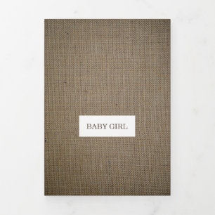 Vintage Burlap, 4 Foto Collage Baby Birth Dreifach Gefaltete Ankündigung
