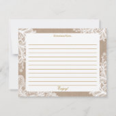 Vintage Burlap- und Lace-Brautparty-Rezept-Karte (Rückseite)