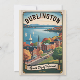Vintage Burlington Vermont Retro-Reise Feiertagskarte