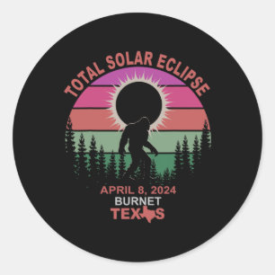 Vintage Burnet Texas Totale Sonnenfinsternis 2024 Runder Aufkleber